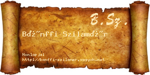 Bánffi Szilamér névjegykártya